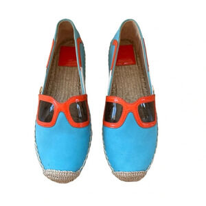Tory Burch Sunglasses Espadrille Flats Blue Orange 6 Summer Beach Vacation Chic